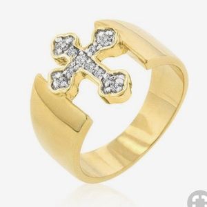 Fashion Jewelry Gold Cross Ring